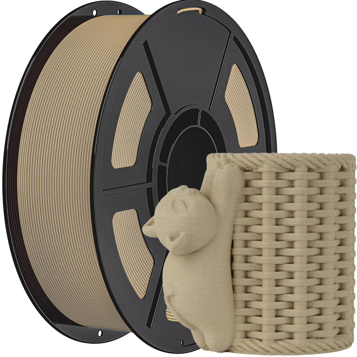 iSANMATE 1.1KG Wood PLA 3D Printer Filament, 1.75mm Cherry Wood Color, Real Wood Texture, ±0.03mm for FDM 3D Printers