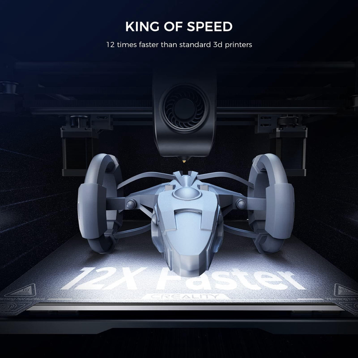 Creality K1 3D Printer with 600mm/s Printing Speed 2000mm/s² Acceleration, 300℃ High-Temp 32mm³/s Flow Hotend Auto Level Dual-Gear Direct Extruder Printing Size 8.66x8.66x9.84 inch