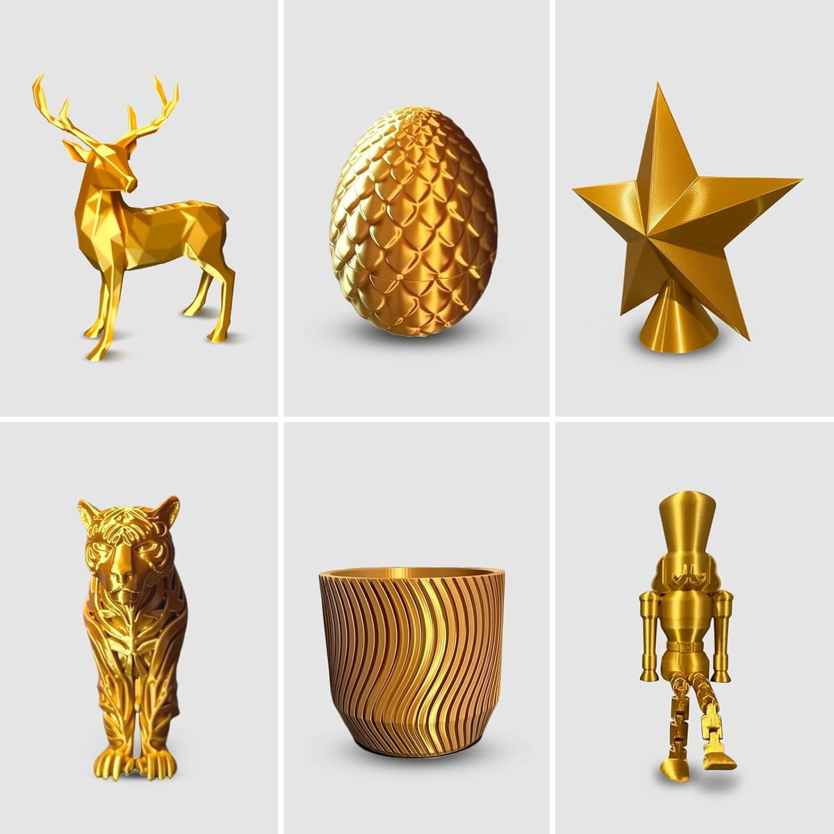 Silk gold PLA Filament 1.75mm 3D Printer Filament with Shiny Surface, Shiny PLA Silk Filament 2KG Spool 3D Printing Filament.