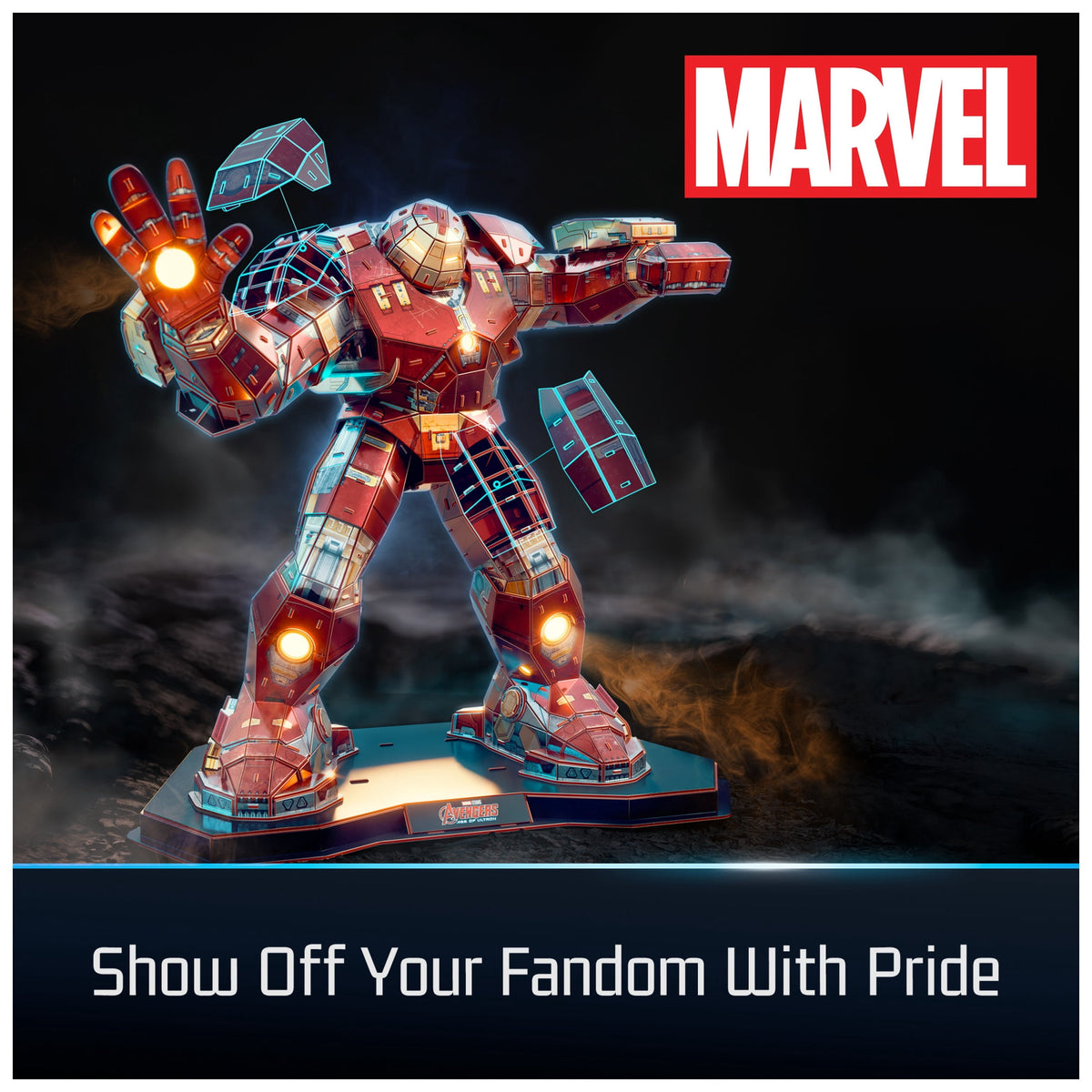 4D Build, Marvel Hulkbuster 3D Puzzle Model Kit with Stand