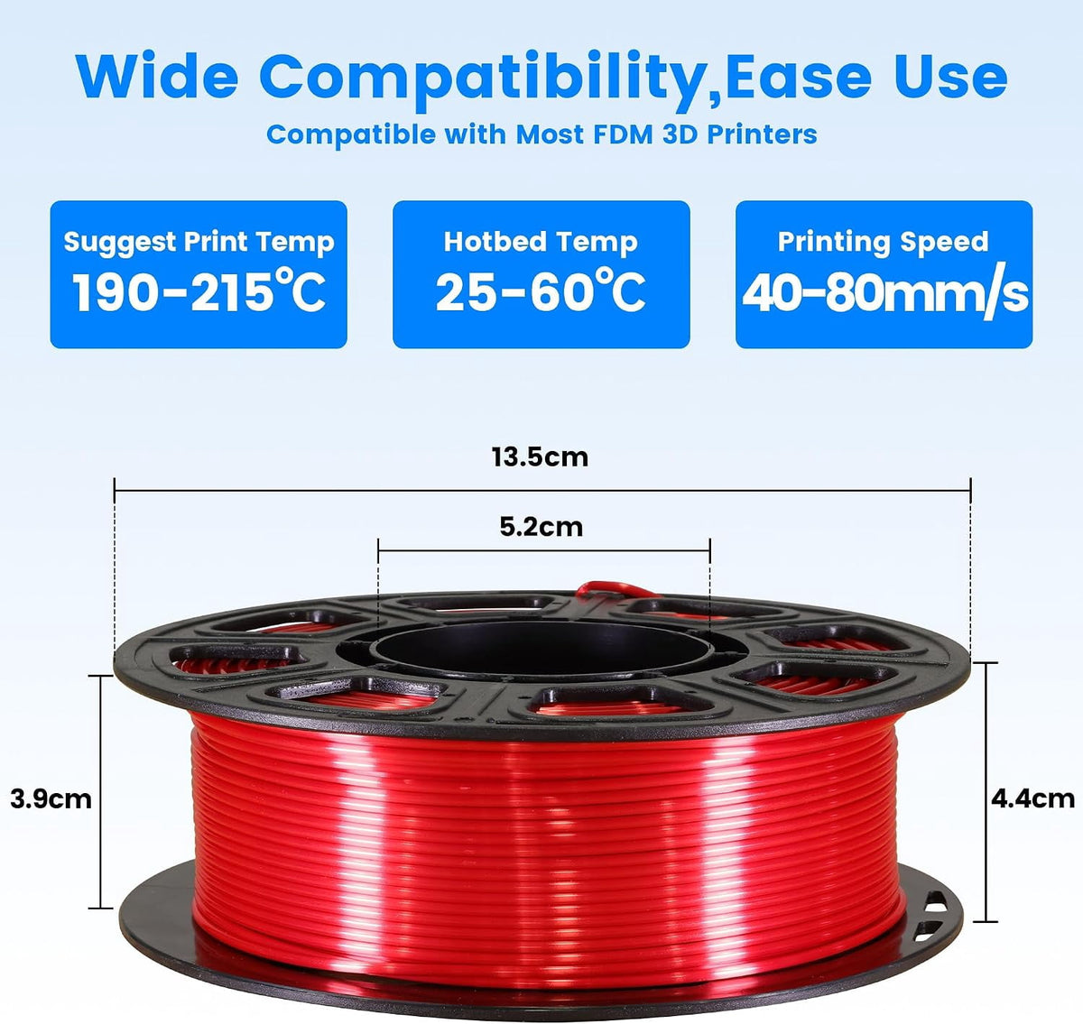 1.75mm 3D Printer Silk Shiny PLA Filament 8 Spools Bundle, Silk Luster Red Orange Yellow Green Cyan Blue Purple White 8 Most Popular Shining Colors, 0.25kg/Spool, Total 2kg