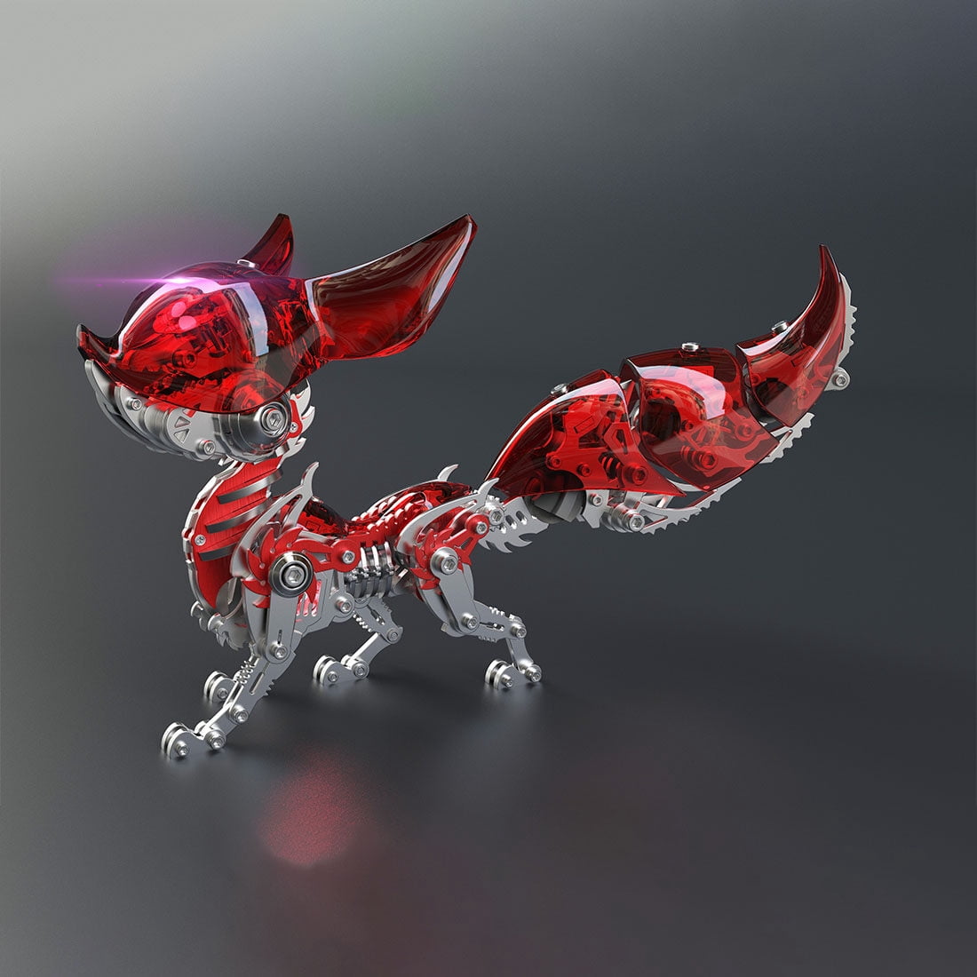 3D Metal Puzzle Linglong Fox Hanfei 339 PCS, Steampunk Mechanical Model Kit With DIY Assembly, Home Display Desk Decor For Adult Collectors And Creative Gifts