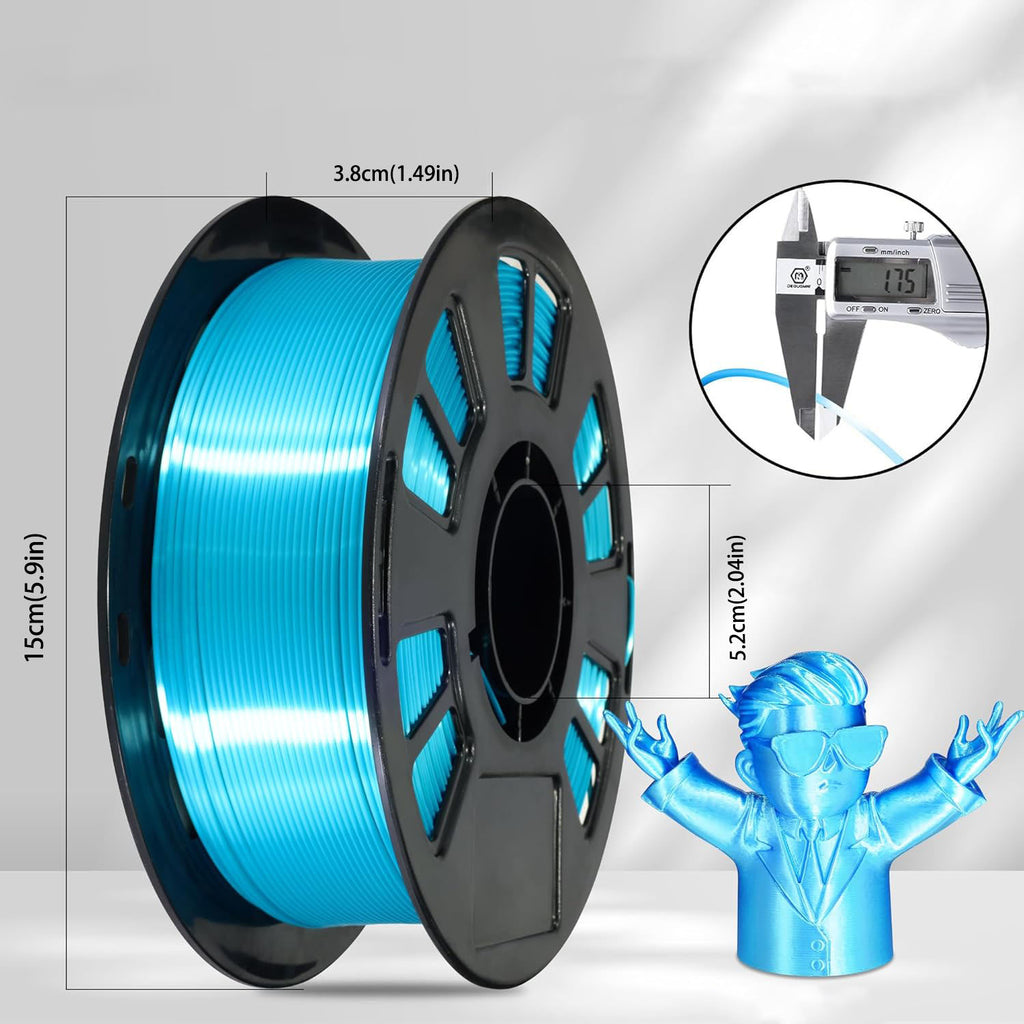 Silk PLA 3D Printer Filament 1.75mm 3D Printing Filament 250g Dimensional Accuracy +/- 0.03mm for Most FDM 3D Printers