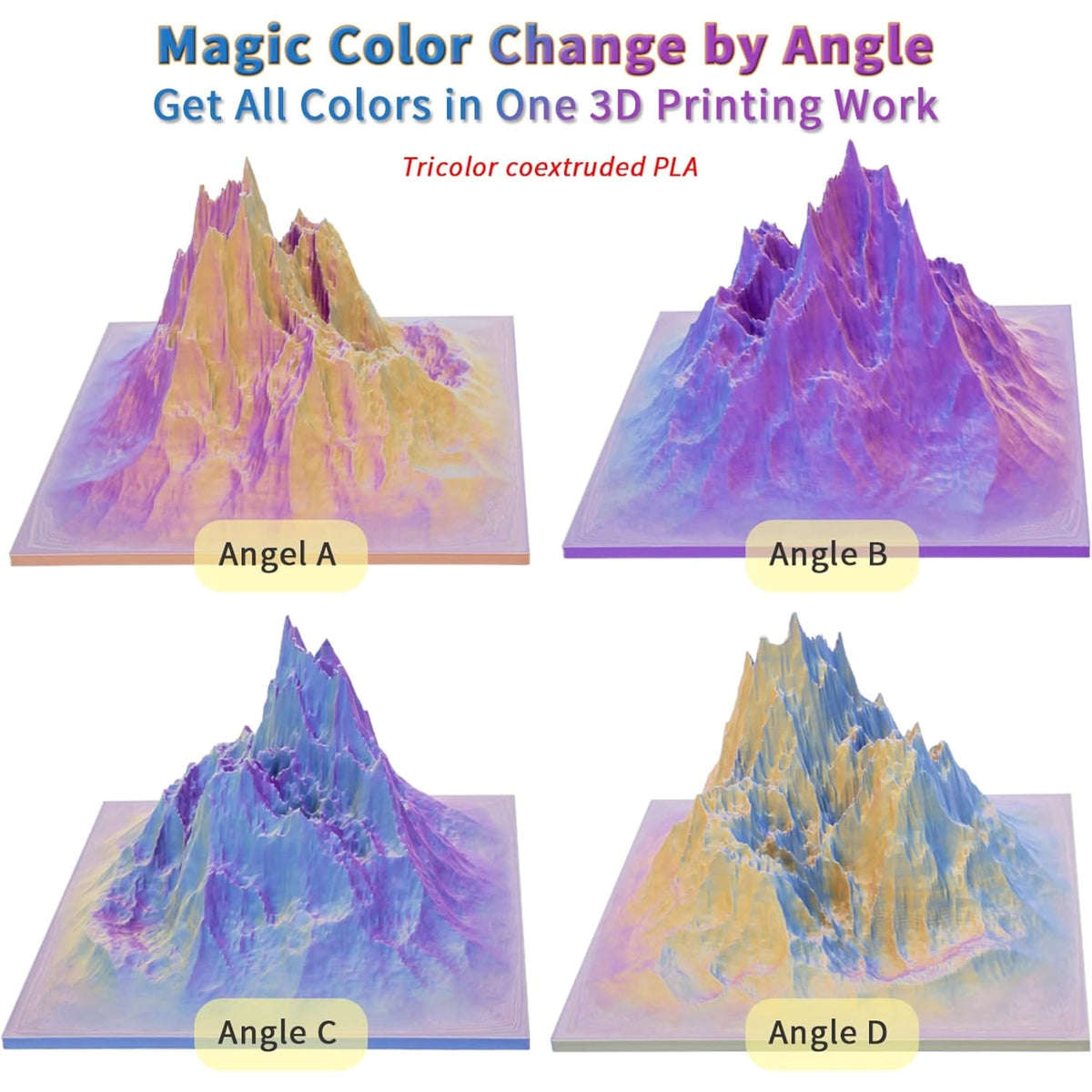 Ziro 3D Tri-Color Matte PLA 1.75mm 1kg, Volcano