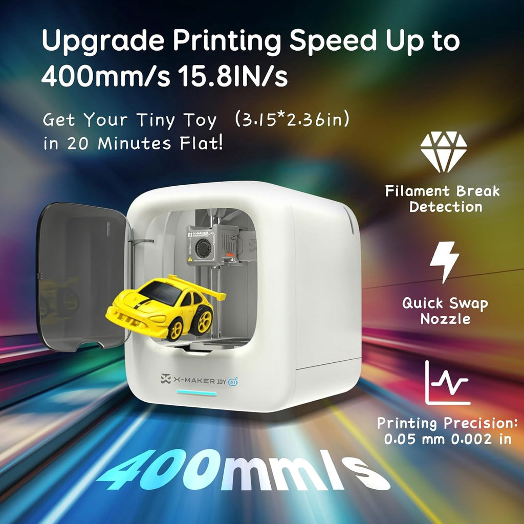 AOSEED 3D Printer Deal Pack for Kid (AI-Powered) with 4 PLA Filament Set, Built-in 1500+ Models 15+ Mini 3D Design Module, 0.05mm High Precision, 200mm/s High Speed Printing