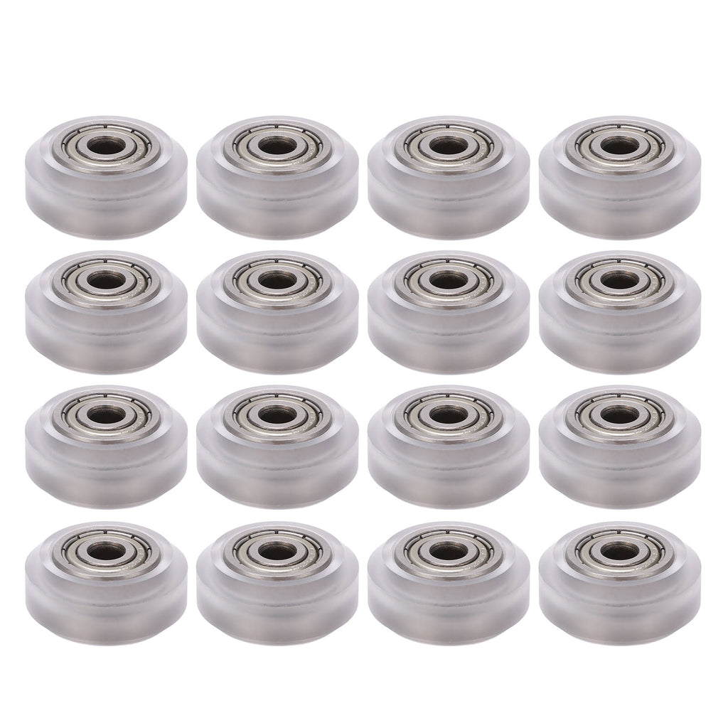 16 Pcs Polycarbonate Bearing Pulley Wheels Set for 3D Printers Transparent High Precision Smooth Motion Assembly Parts - 24 mm OD / 0.94 in x 5 mm ID / 0.2 in