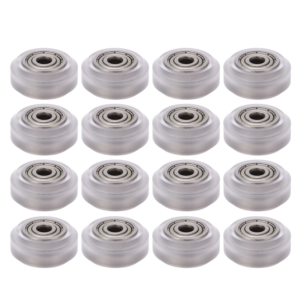 16 Pcs Polycarbonate Bearing Pulley Wheels Set for 3D Printers Transparent High Precision Smooth Motion Assembly Parts - 24 mm OD / 0.94 in x 5 mm ID / 0.2 in