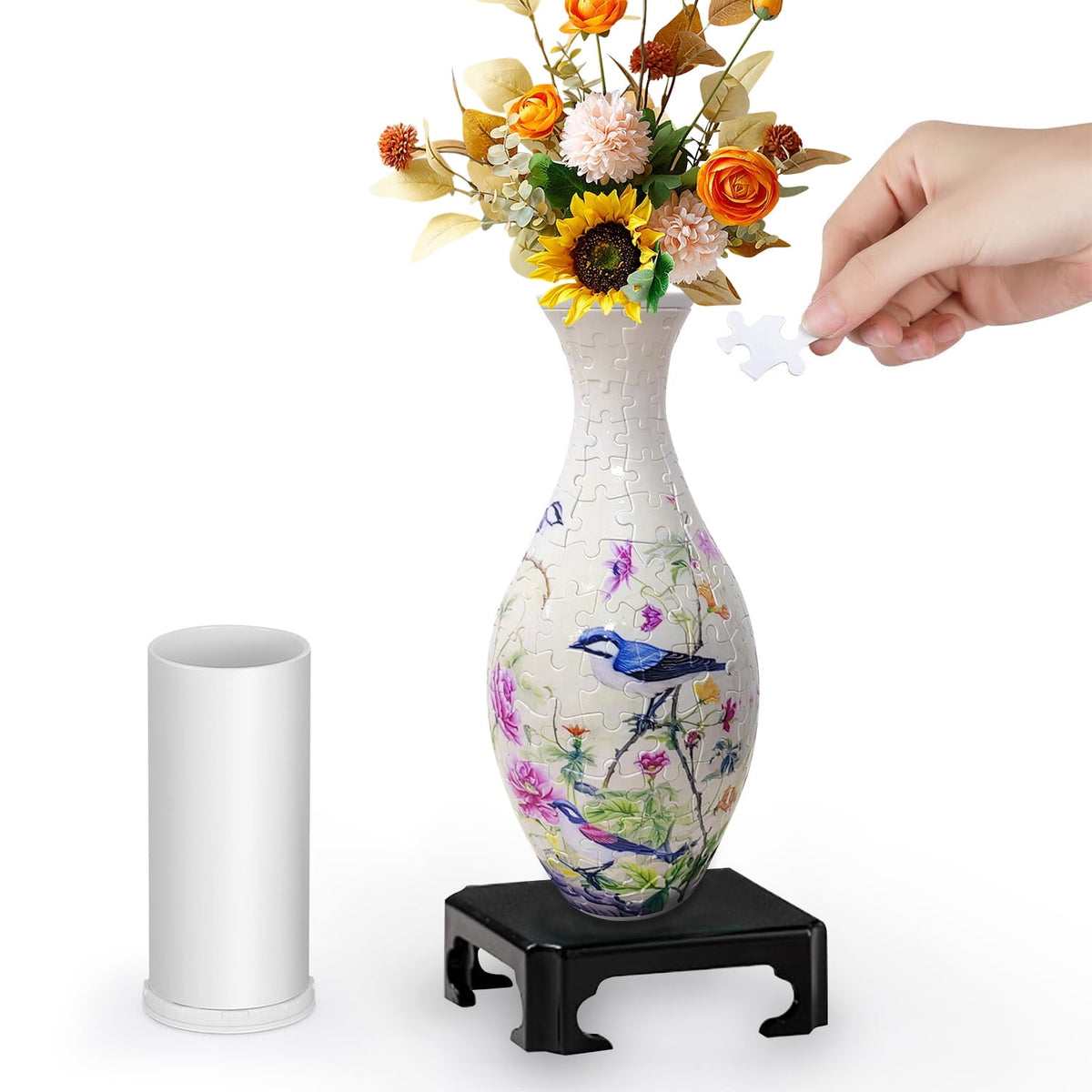 3D Puzzle Vase with 160 3D Jigsaw Puzzle Pieces for Adults & Kids Flower Arrangement Home Decor