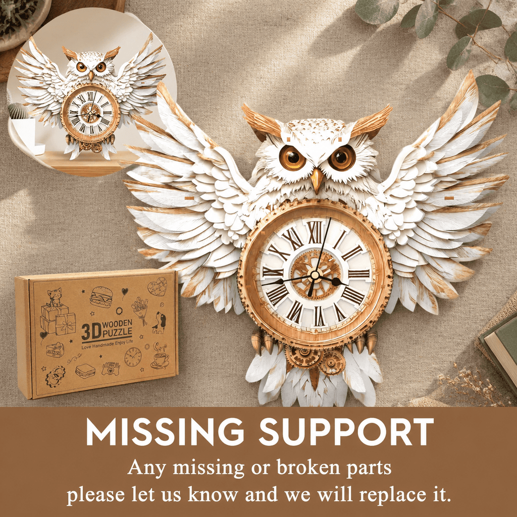 Butterfly Clock 3D Wooden Puzzle Clock DIY Mechanical Craft Kit for Adults Teens