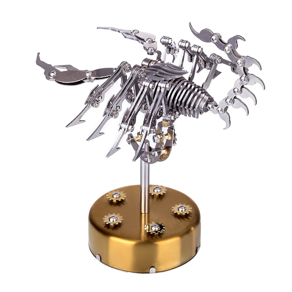 DIY Metal Scorpion 3D Puzzle Model Kit with LED Light, 274 Pcs Articulated Insect Assembly Craft for Adult Hobby Display Decor