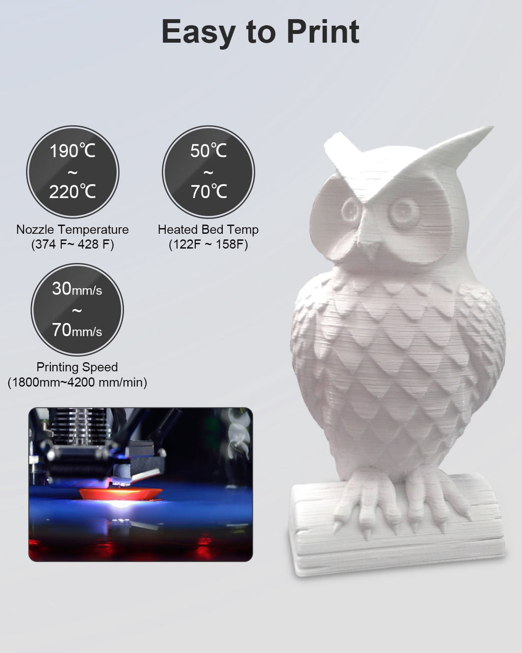 GEEETECH Matte PLA Filament, 1.75mm Matte Black 3D Printer Filament, 1kg Spool (2.2lbs), Dimensional Accuracy +/- 0.03 mm, Fit Most FDM Printer