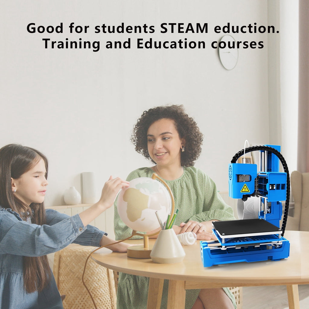 XIBUFE 3D Printer Desktop Printing Machine for Kids 100X100X100Mm Print Size Removable Platform One-Key Printing with Tf Card Pla Sample Filament for Beginners Household Education