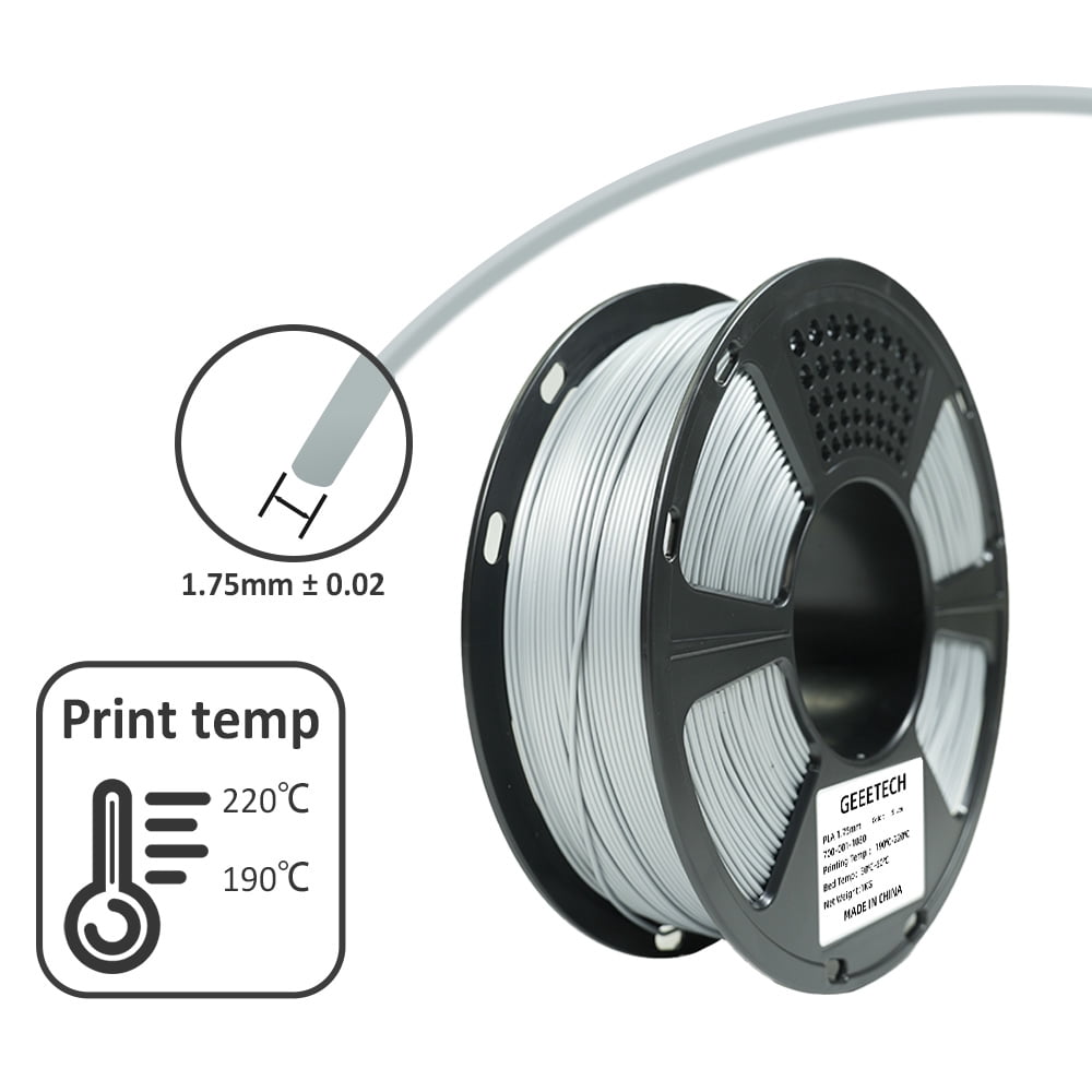 Geeetech 3D Printer PLA Filament Shiny Silk Gold Toughness Enhanced Filament with 1.75mm Dimensional Accuracy +/-0.03mm, 1080 Feet Per Roll, Vacuum Packaging, for Most 3D FDM Printer