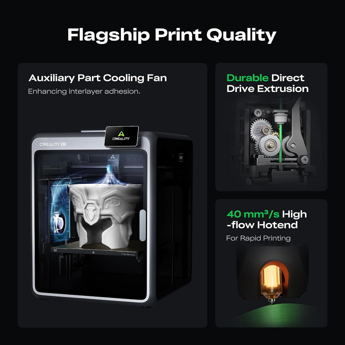 Creality K2 Combo 3D Printer, Multicolor Printing with CFS, 600mm/s Printing Speed, 95% Pre-Assemble