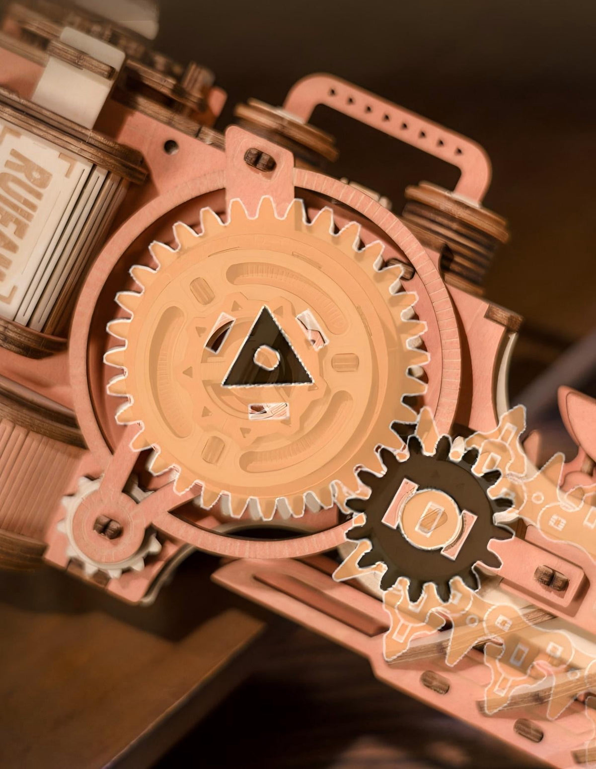 3D Wooden Steampunk Chainsaw Model Kit DIY Building Puzzle Mechanical Steam-Powered Saw Display for Adults