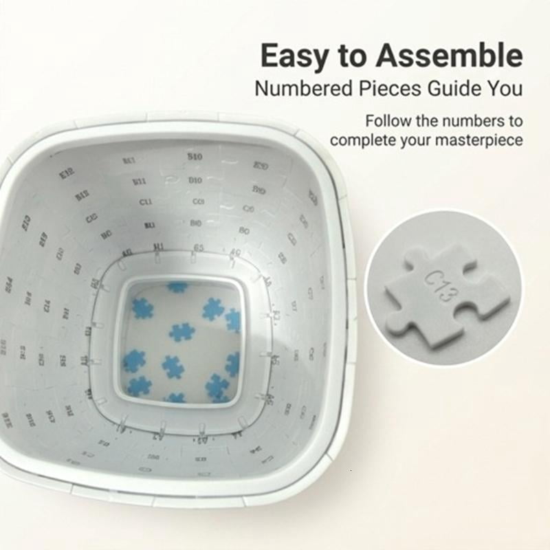 3D Jigsaws Puzzle Planter Vase, 96 Piece ABS Craft Set for Adults, 4.33 Inch Flower Pot for Succulents and Desk Decors