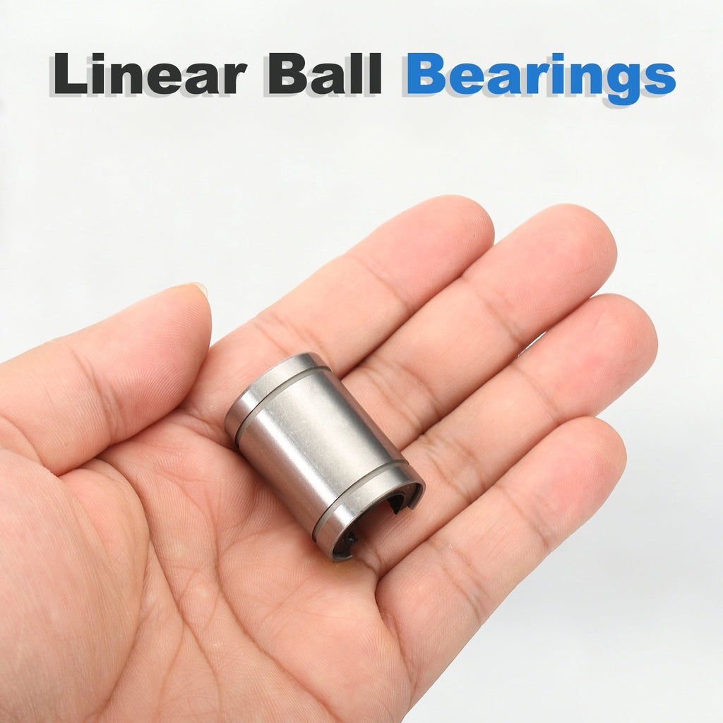 Uxcell 4 Pcs LM16UUOP Open Type Linear Ball Bearings, 12mm Bore Dia 21mm OD Linear Motion Bushing with Double Side Rubber Sealed for CNC Machine 3D Printer, Silver