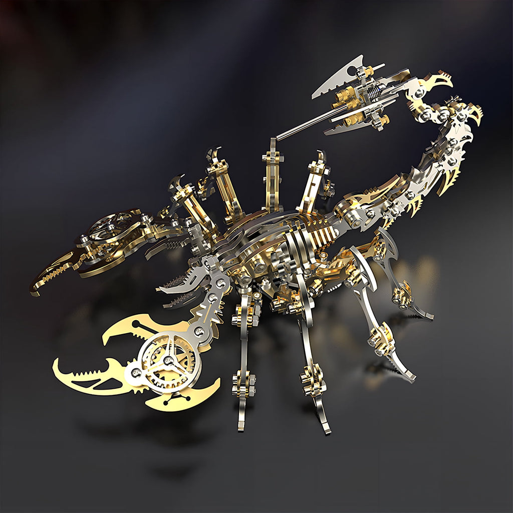 Metalkitor Scorpion 3D Metal Puzzle Kit - 454 Pcs, Mechanical Model for Adults/Teens, Golden, Ideal Gift & Decor