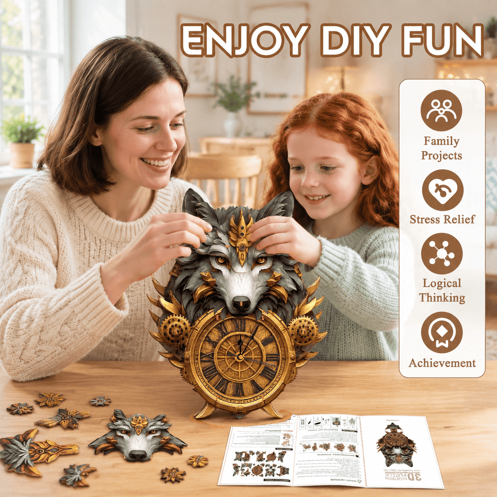 Butterfly Clock 3D Wooden Puzzle Clock DIY Mechanical Craft Kit for Adults Teens