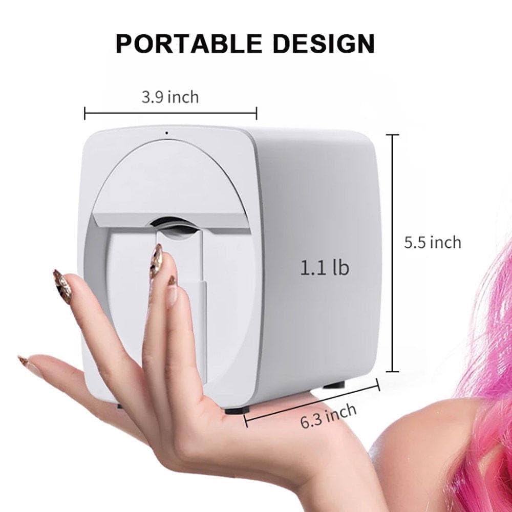 Digital Mobile Nail Art Printe,3D Automatic Nail Printer Machine, Mini Portable Nail Painting Machine Control Through Free Mobile App, Support WiFi/DIY/Usb, For Home Usage Nail Salon Nail Lovers
