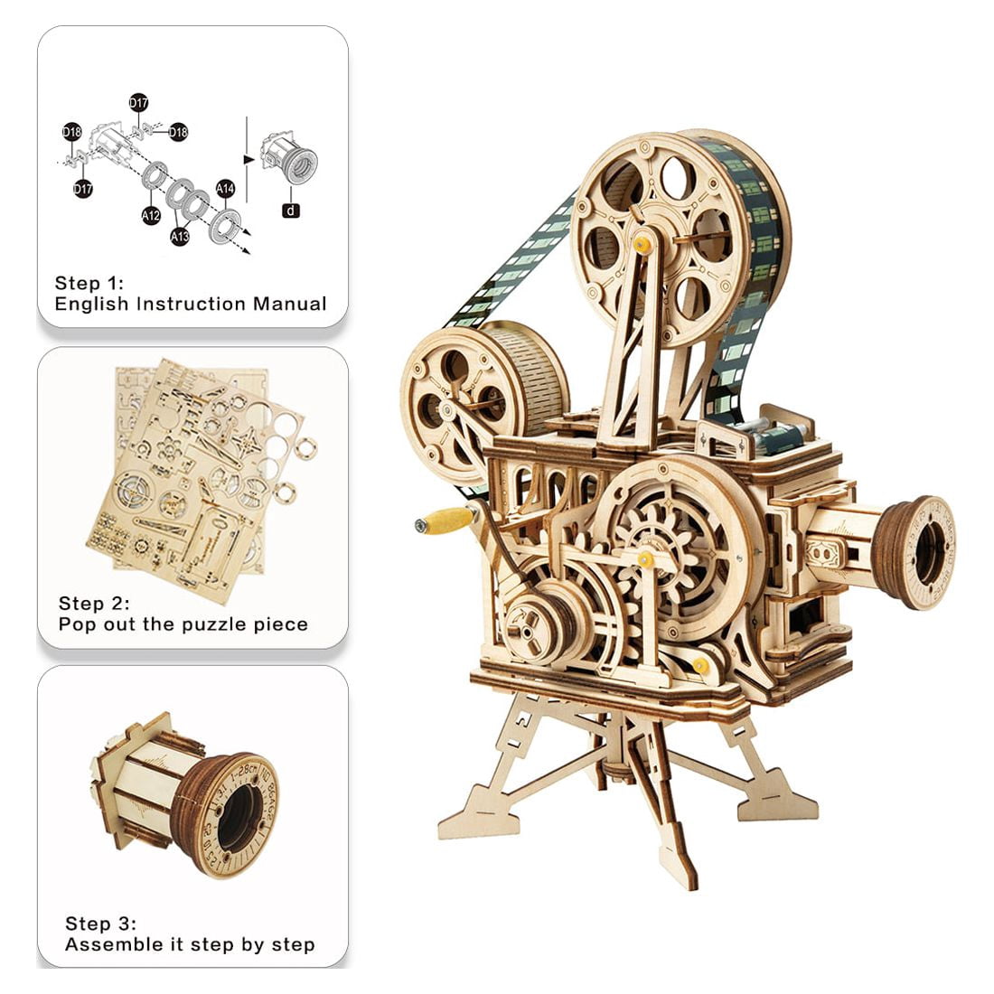 ROKR Puzzle Box 3D Wooden Puzzle Model Kits Birthday Gift for Adults and Teens(LK502 Treasure Box)