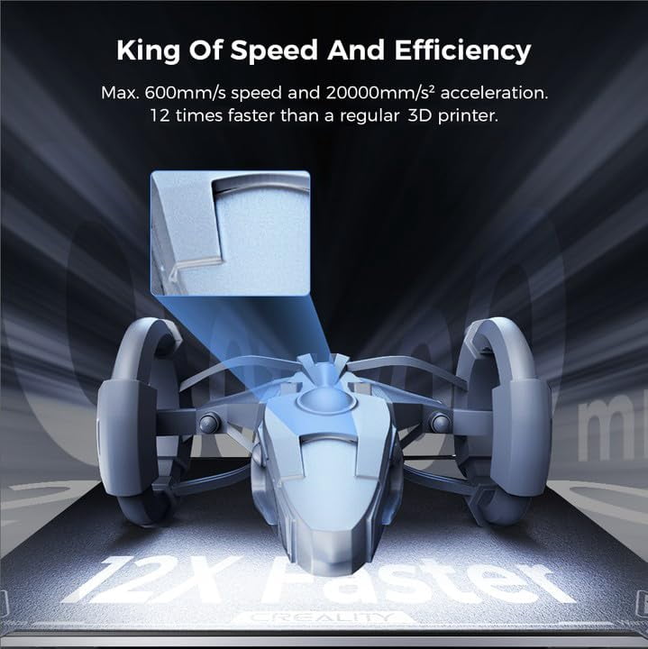 Creality K1 Max 3D Printer, 600mm/s High Speed, Smart AI Camera & LiDAR, CoreXY, 300℃ Printing, Large 11.81x11.81x11.81 in Build