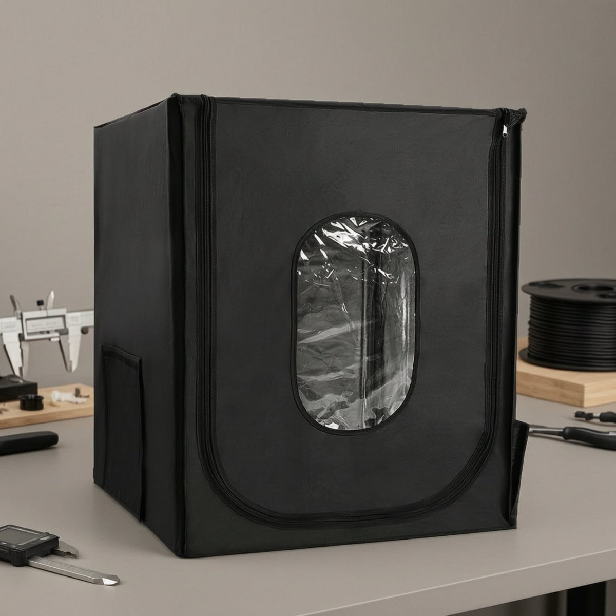 QSTDGVPW 3D Printer Cover with Window Constant Temperature Fireproof Enclosure Front Zipper Access Textile Housing for Ender-5pro CR-2020