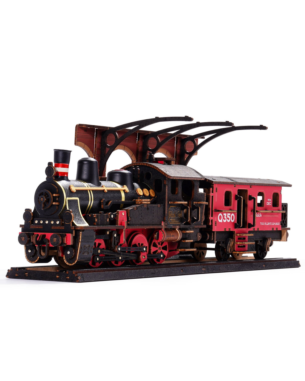 ROKR 3D Wooden Puzzle Steam Journey Train Vintage Car Model Kit Toy Xmas Gift for Boys/Girls