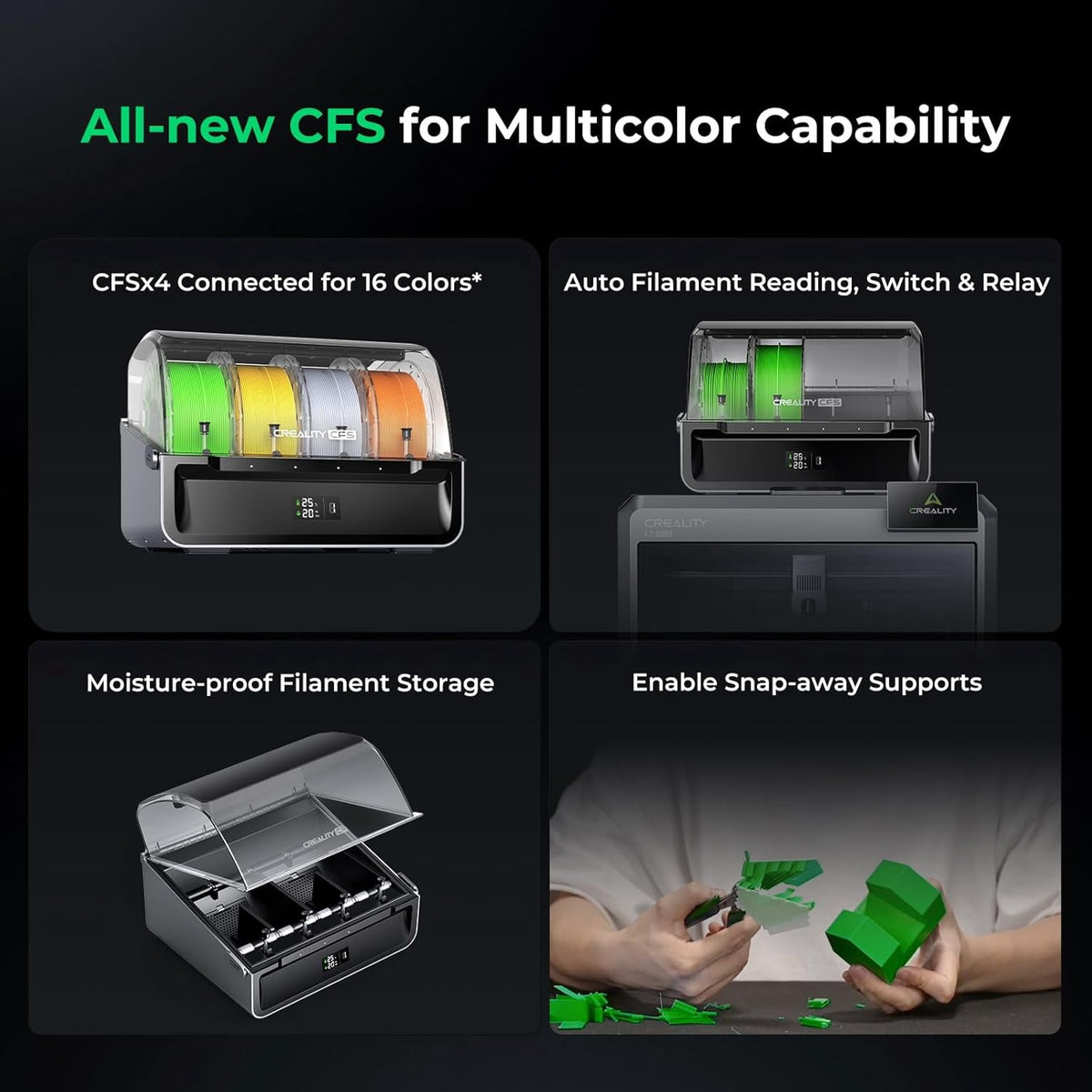 Creality K2 Combo 3D Printer, Multicolor Printing with CFS, 600mm/s Printing Speed, 95% Pre-Assemble