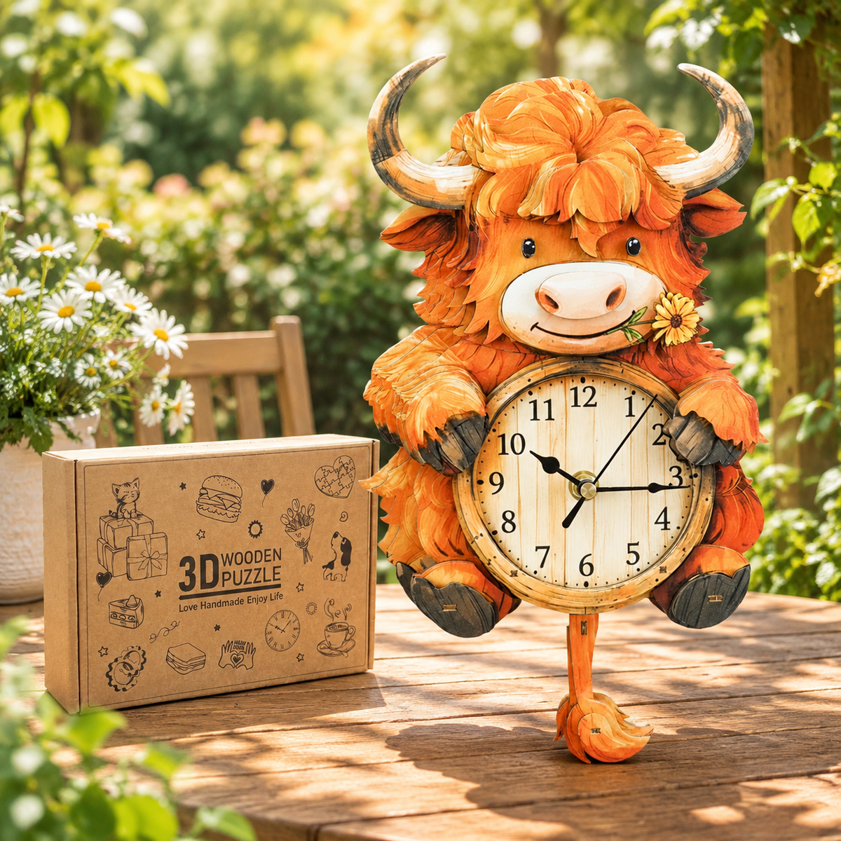 Butterfly Clock 3D Wooden Puzzle Clock DIY Mechanical Craft Kit for Adults Teens