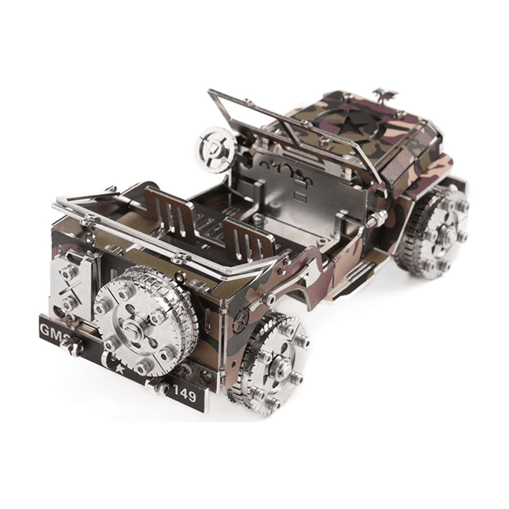 Iron Blood Combat Vehicle 3D Metal Puzzle Model Kit, 100+PCS Steampunk Mechanical Assembly Kit, Stainless Steel DIY Puzzle Model, Desktop Display Collectible & Engineering Hobby Kit for Adults