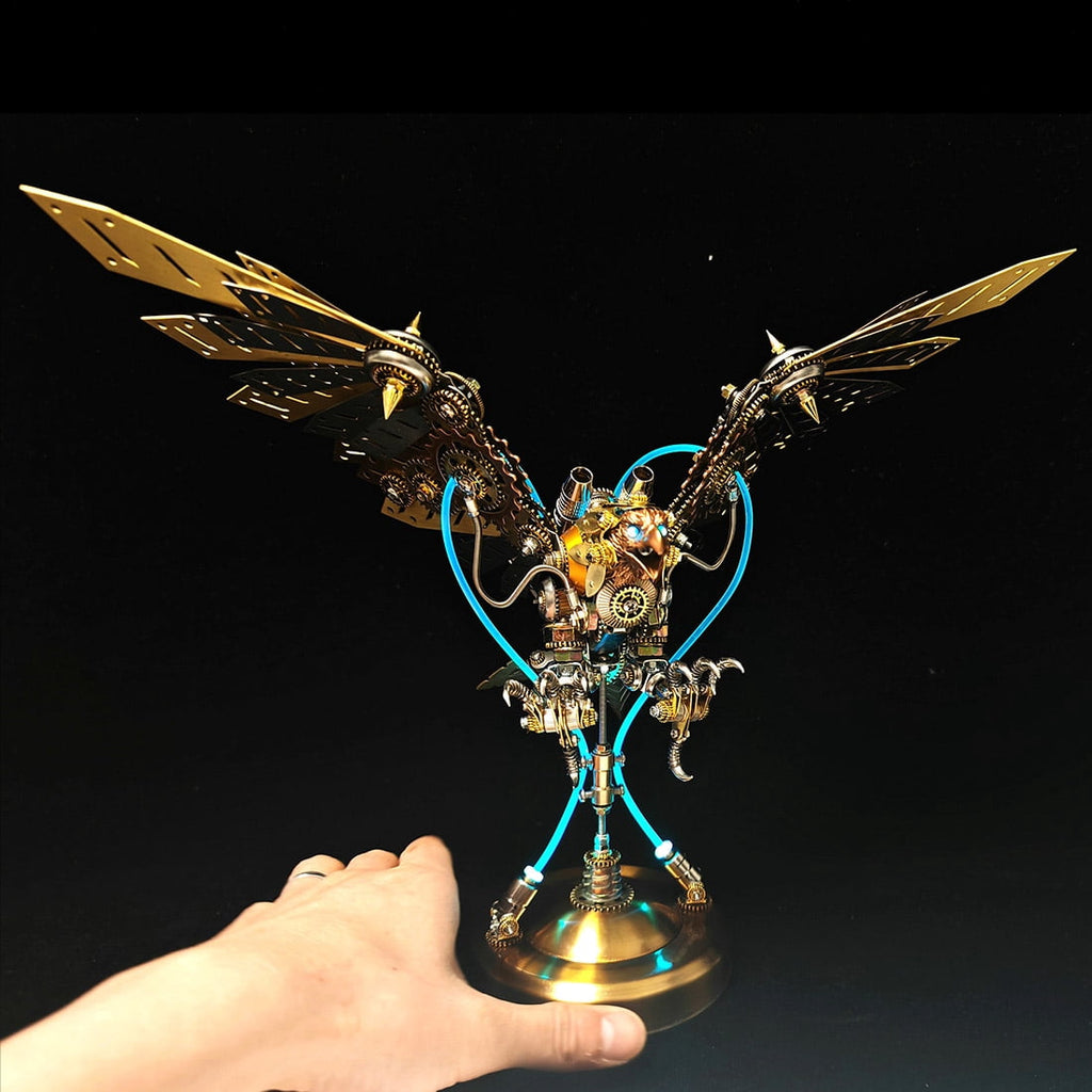 Hummingbird 3D Metal Puzzle for Adults, Mechanical Dynamic Bird Metal Model Kit with Transmission Mechanism, DIY Assembly Bionic Bird 3D Puzzle Jigsaw Animal, Semi-Finished