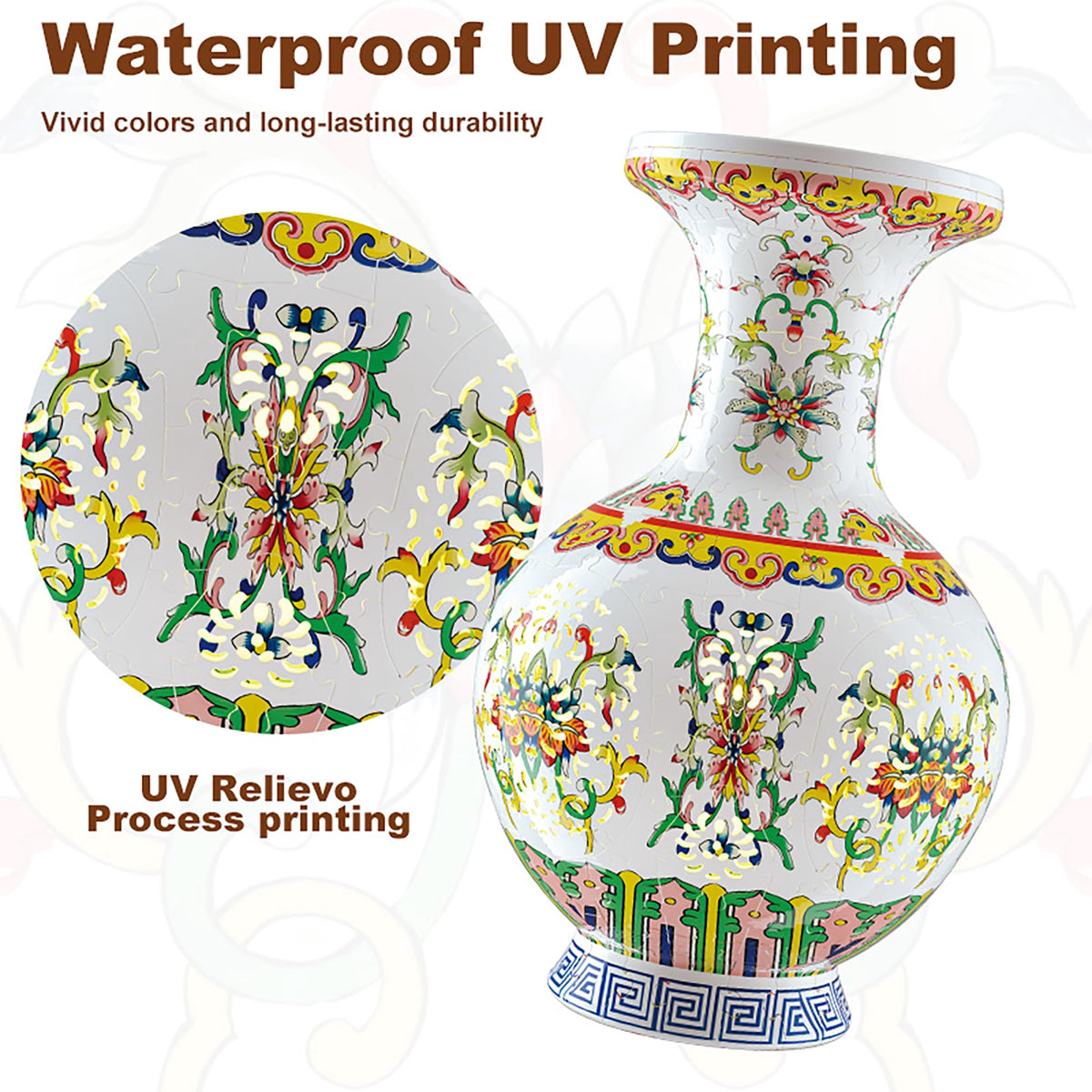 3D Vase Puzzle with Lighting ,200Pieces 3D Puzzles for Adults,Vase Puzzle for Home Decor,Christmas Birthday Gifts