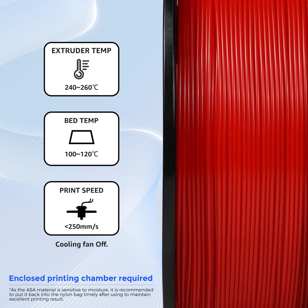 Flashforge ASA Filament 1.75mm, 1KG/2.2lbs ASA 3D Printer Filament, Burnt Titanium