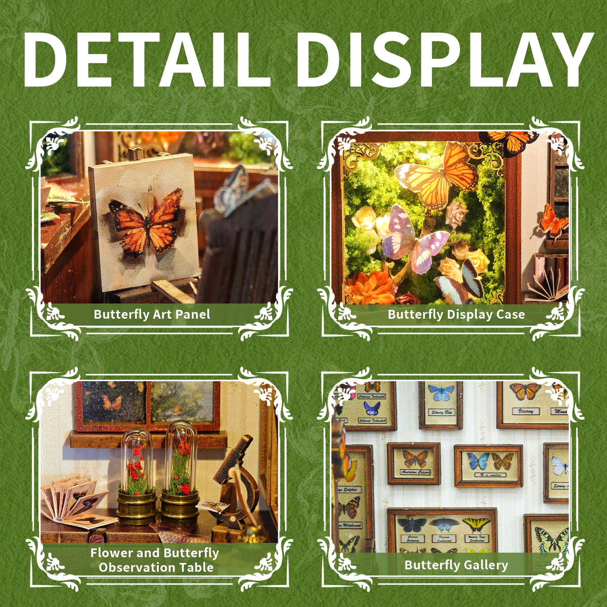 Strucwood DIY Book Nook Kit Butterfly House Wooden Puzzles with LED Dust Cover,3D Crafts Hobbies,Gifts for Adults Teen Christmas (SQ-60)