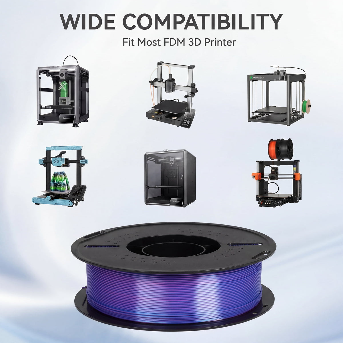 Epelay PLA Plus 3D Printer Filament, 1.75mm, 1kg Spool, Black, Compatible with Most FDM Printers