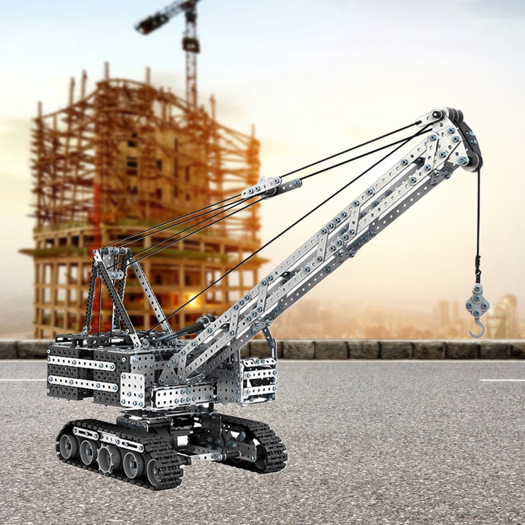 3D Metal Puzzle RC Alloy Assembly Crane, 1929PCS DIY Metal Model Kit, Remote Control Engineering Vehicle with Articulated Arm, 3D Puzzle for Adults & Teens