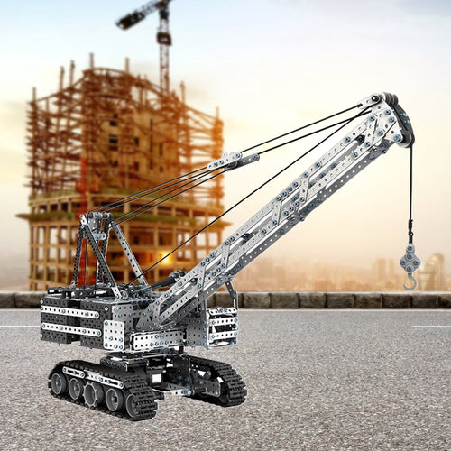 3D Metal Puzzle RC Alloy Assembly Crane, 1929PCS DIY Metal Model Kit, Remote Control Engineering Vehicle with Articulated Arm, 3D Puzzle for Adults & Teens