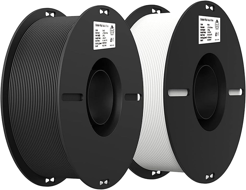 2-Pack Creality 3D Printer Filament, 1.75mm PLA Filament 2kg, No-Tangling,Accuracy +/- 0.02mm, Black & White