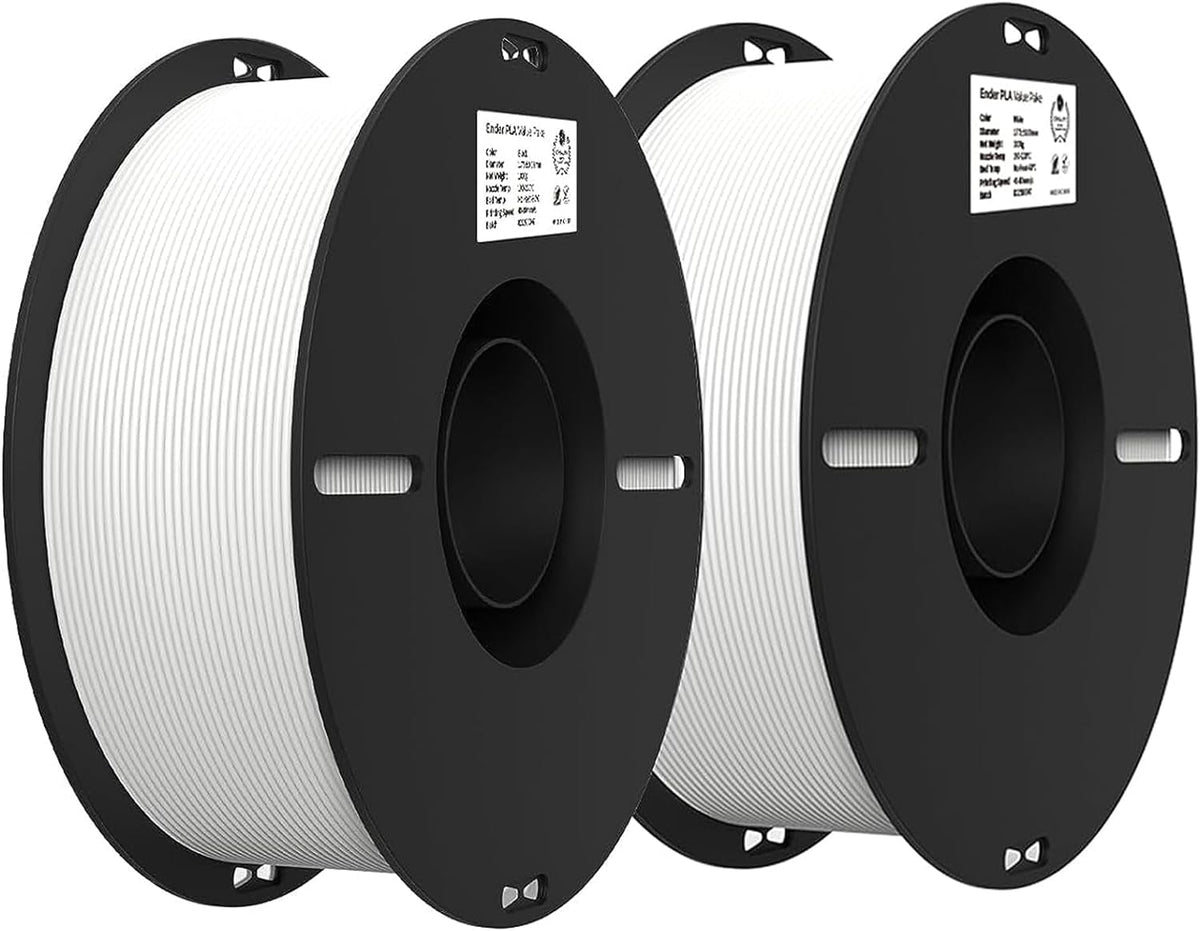2-Pack Creality 3D Printer Filament, 1.75mm PLA Filament 2kg, No-Tangling,Accuracy +/- 0.02mm, Black & White