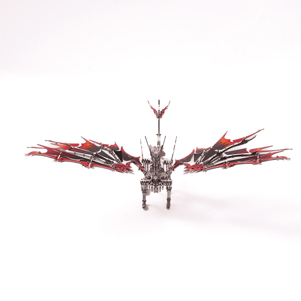 3D Metal Puzzles Mechanical Fire-Breathing Dragon Model Kit, 200+PCS DIY Assembly, No-Glue Snap-Fit Steampunk Animal Puzzle for Adults & Teens 16+, Exquisite Desk Decor, Gift for Men