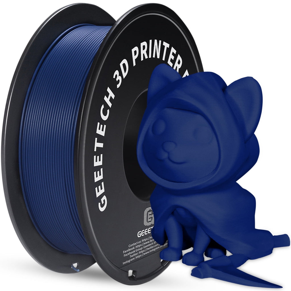 Geeetech navy blue Matte PLA Filament Matte 1KG, 1.75mm 3D Printer Filament Dimensional Accuracy +/- 0.01mm, 1kg Carboard Spool (2.2lbs) for Most FDM 3D Printers