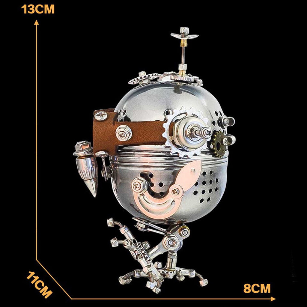 Lantern Fish 3D Metal Puzzle DIY Steampunk Assembly Kit, 700+PCS Mechanical Model with Movable Fins, Color-Changing Lamp & Collectible Gift for Adults & Teens