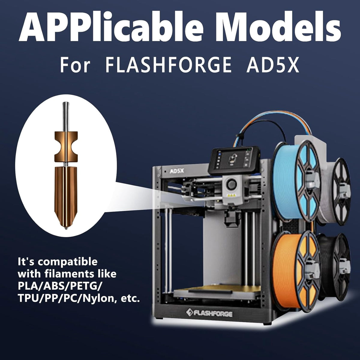 CATPAN 0.6MM 0.8MM AD5X Nozzle Kit for Flashforge Adventurer 5X 3D Printer Hotend Integrated Heating Block Component with 3 Silicone Socks and 2 Nozzle Wipers, Adventurer 5X Accesseries