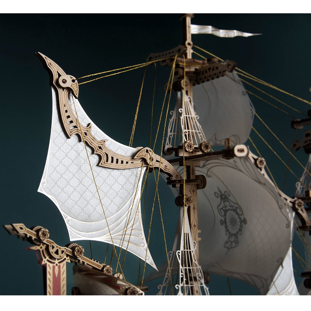 3D Wooden Puzzle Victory Sailing Ship, DIY Assembly Detailed Vessel Display Model Kit For Adult Collectors, Office Decor And Creative Gifts