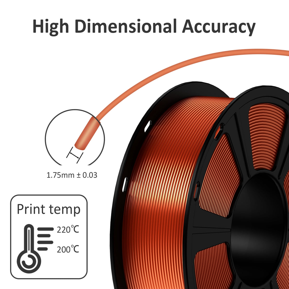 Geeetech 3D Printer Silk Silver PLA Filament 1.75mm,Metal-like Shiny Consumable 1kg (2.2lbs) 1 Spool