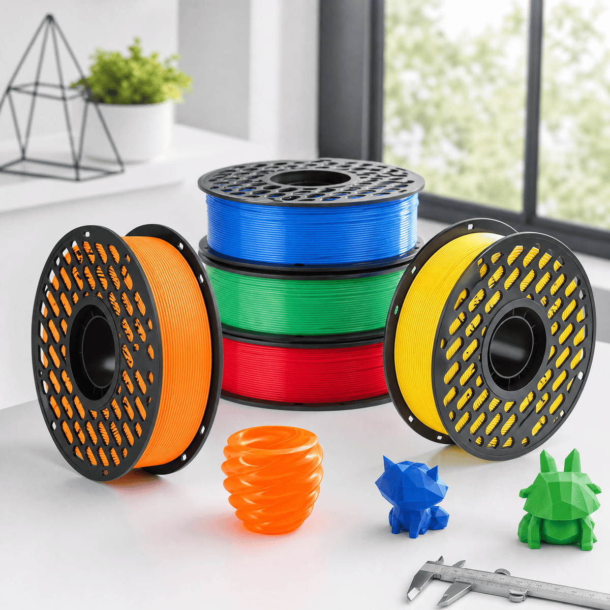 Silk PLA 3D Printer Filament 1.75mm, 13oz Spool, ±0.02mm Accuracy, Shiny Lustrous Texture, High Toughness for FDM 3D Printers, Multi‑Color Options