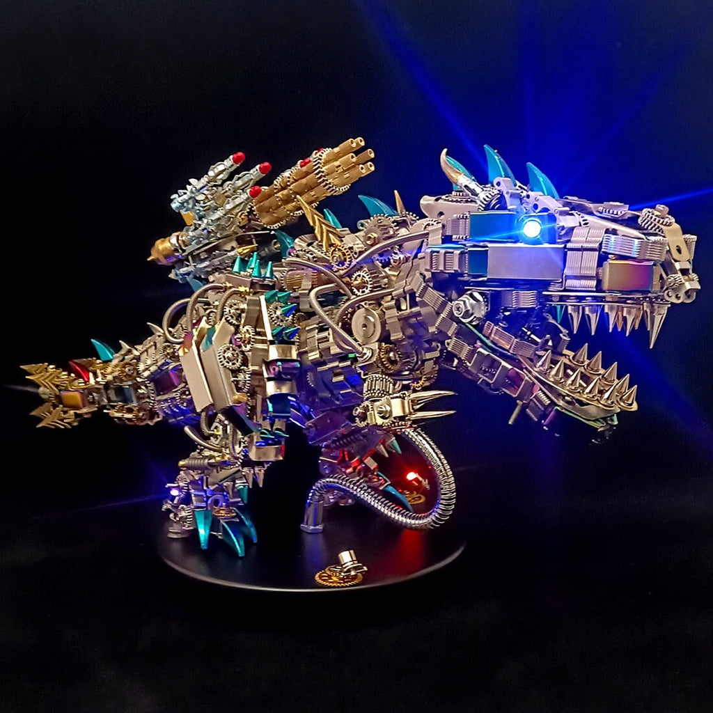 Lantern Fish 3D Metal Puzzle DIY Steampunk Assembly Kit, 700+PCS Mechanical Model with Movable Fins, Color-Changing Lamp & Collectible Gift for Adults & Teens
