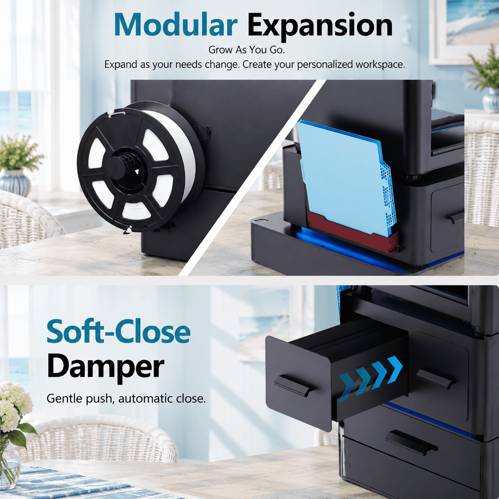 Panda Den Air Black 3D Printer Waste Collection & Storage System