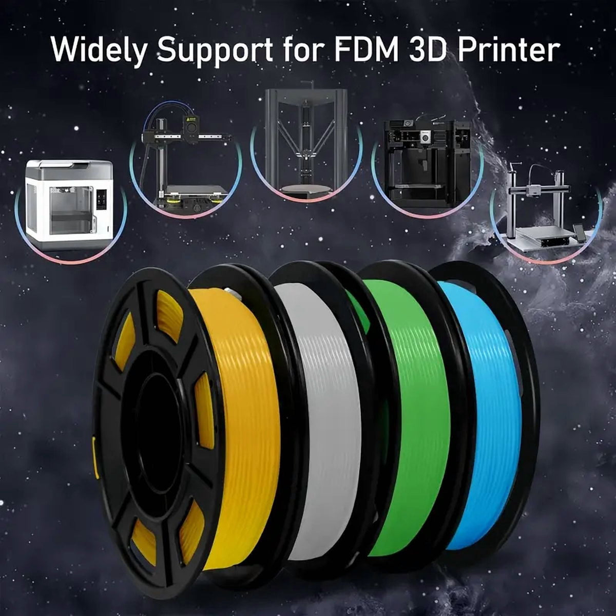 Filajoy3D Glow In The Dark 3D Printer Filament, 250g*4packs 1.75mm PLA Filament Fits for Most FDM Printers Bundle Of 4 Colors Spool Dimensional Accuracy +/- 0.03mm, Glow Blue/yellow/rainbow